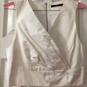 Tibi white crop top with zipper back!